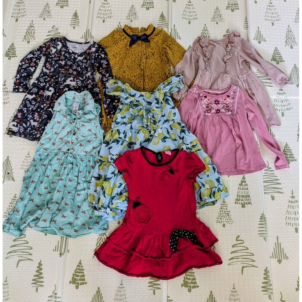 Girls Clothing Lot Size 4-5T 7pc | Summer Fall Dresses Tunics Lace Tops...